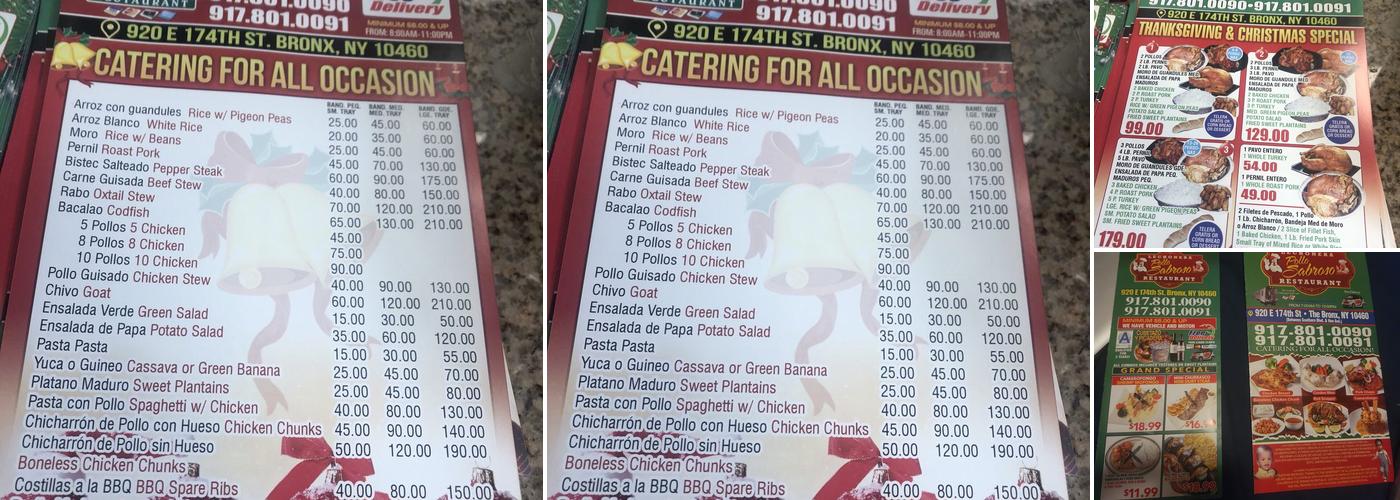 Lechonera Pollo Sabroso Del Valle Menu