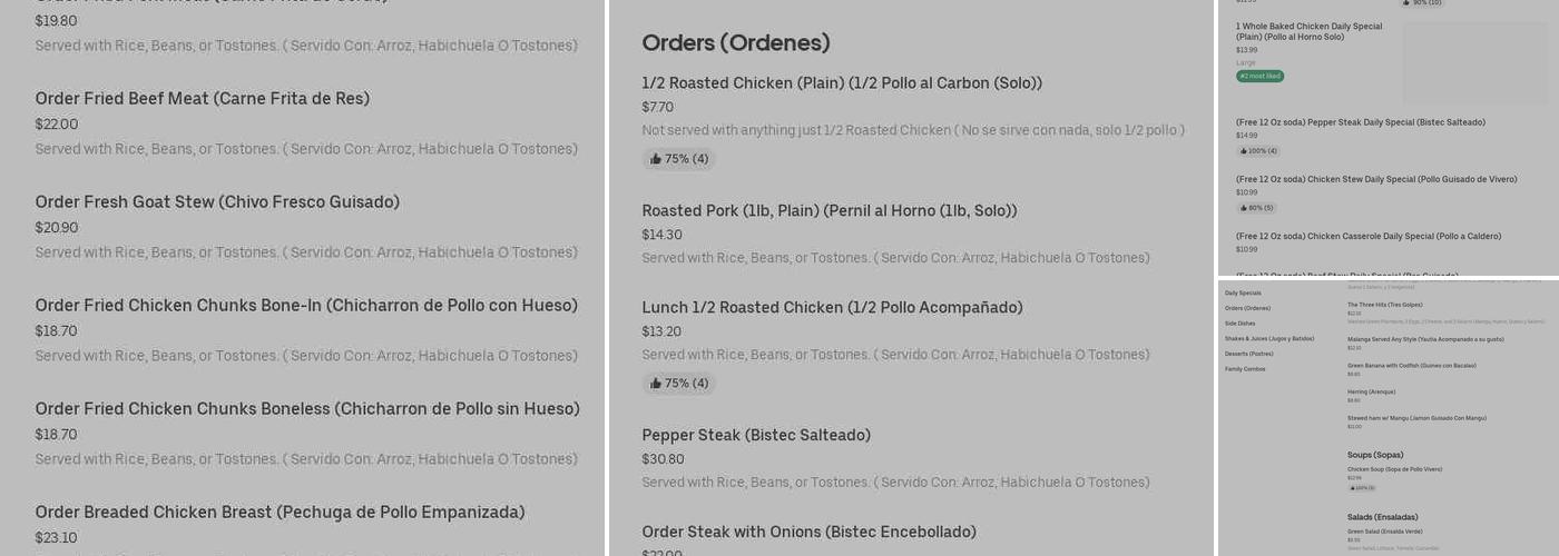 D'Morena Menu