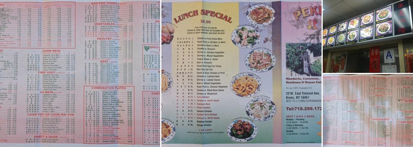 Peking Menu