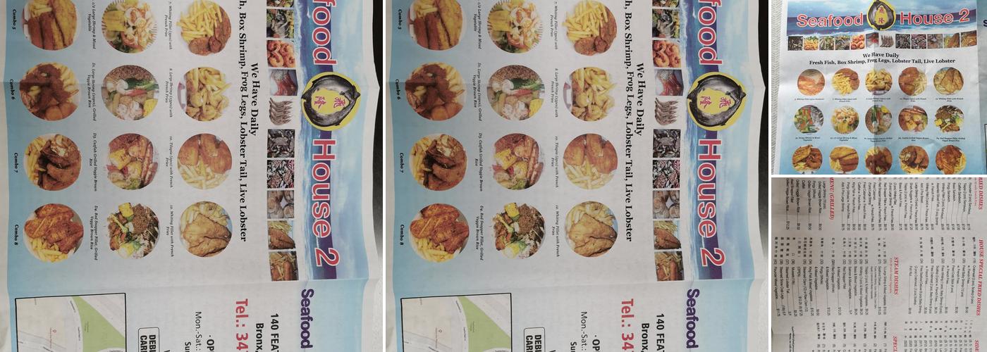 Seafood House 2 Menu
