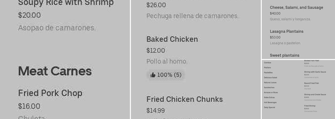 Paradise Menu