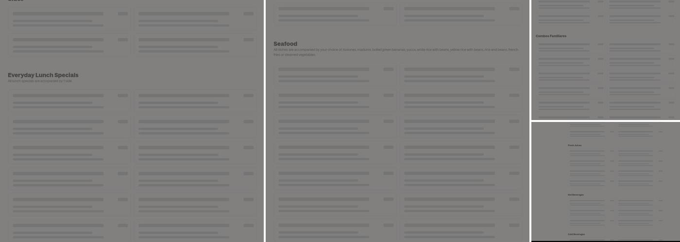 El Fogon Dominican Kitchen Menu