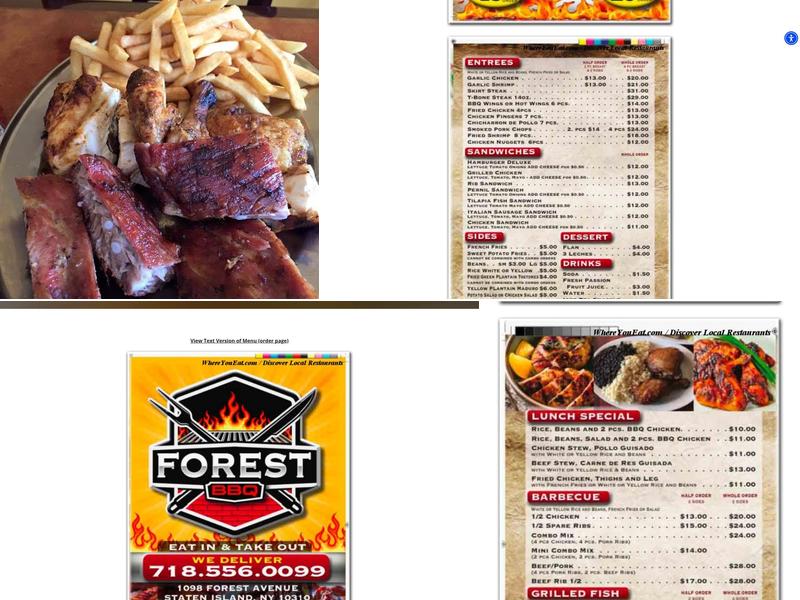 Forest BBQ Menu