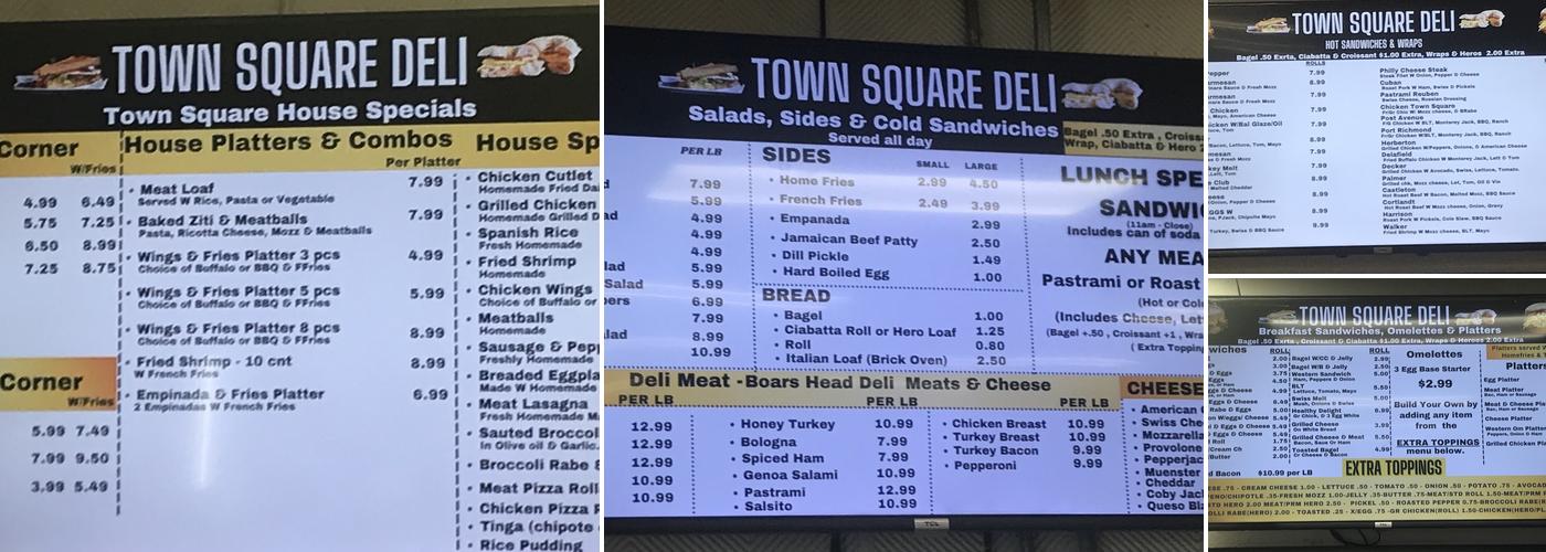 Town Square Deli Menu