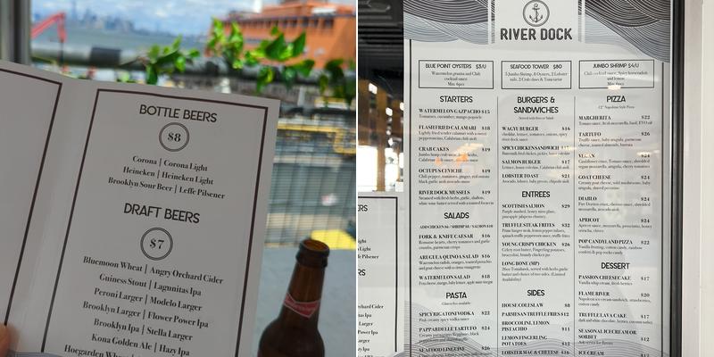 River Dock Cafe Menu