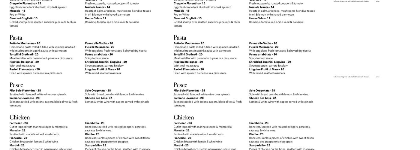 Da Noi Menu