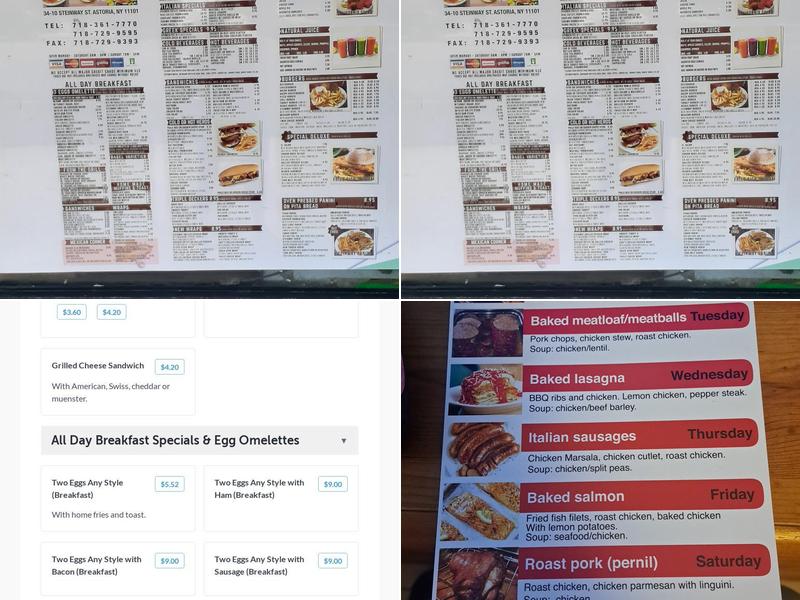 Steinway Coffee Shop Menu