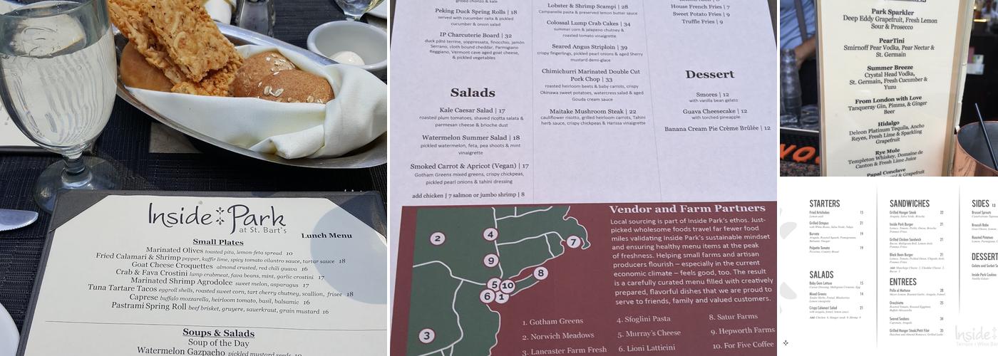 Inside Park Menu
