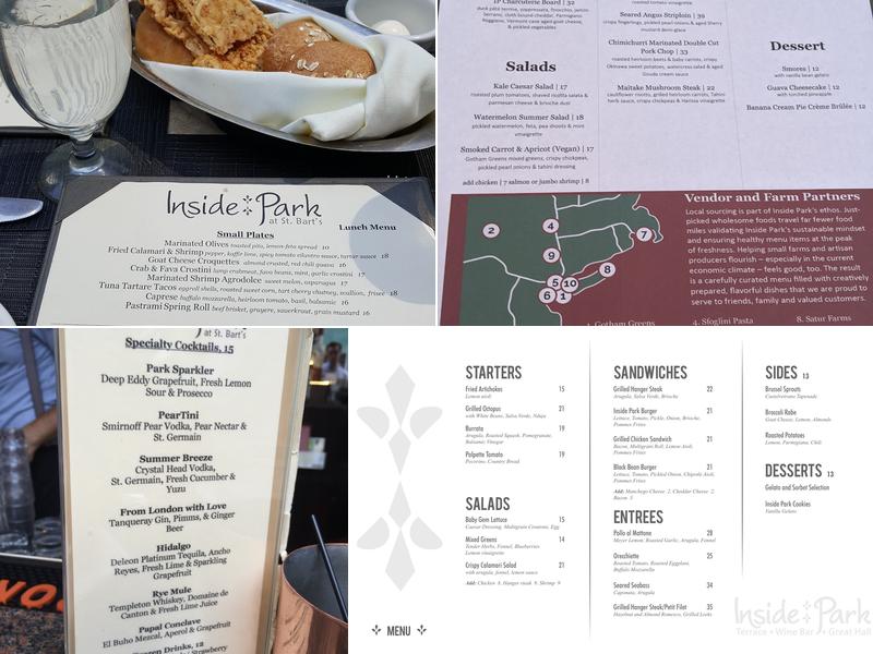 Inside Park Menu