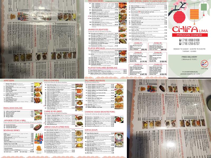 Chifa Menu