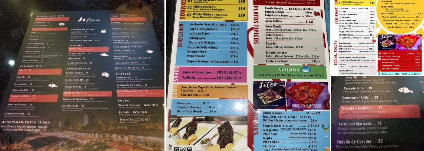 Lima Menu