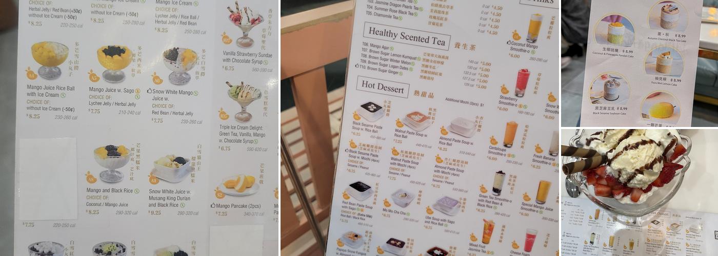 Mango Mango Dessert Menu