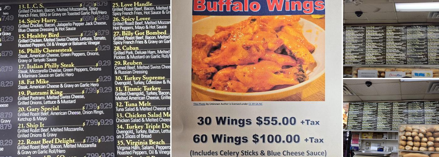 Cristina's Deli & Grill Menu