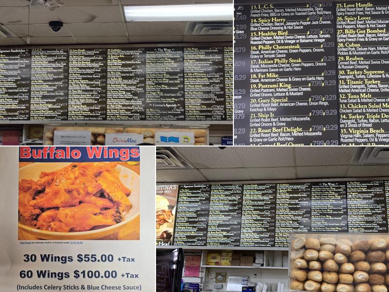 Cristina's Deli & Grill Menu