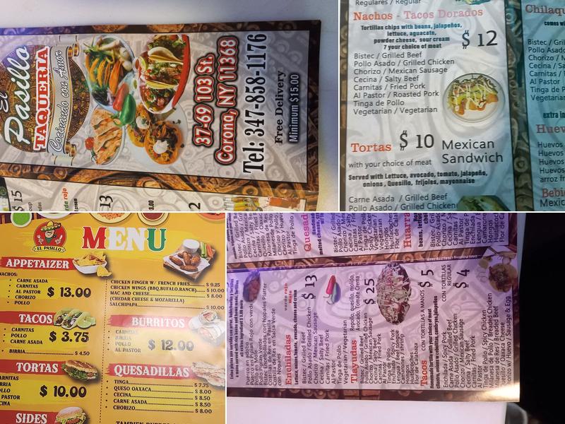 El Pasillo Taqueria Menu