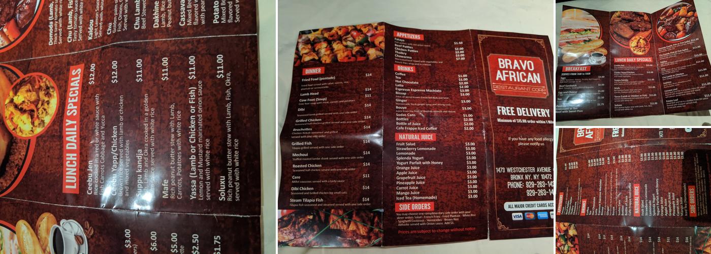 Bravo Menu
