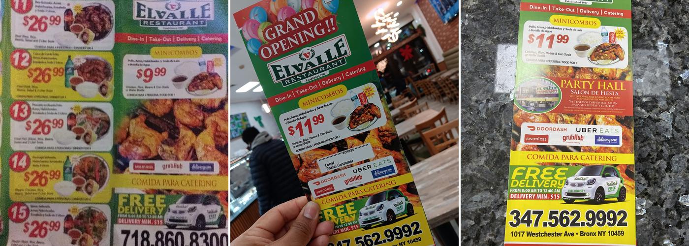 El Valle Menu
