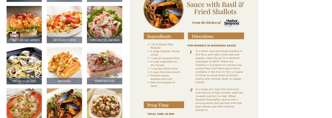 Harbor Seafood Inc Menu