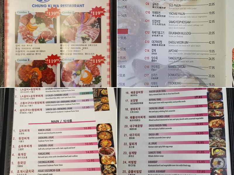 Chung Ki Wa Menu