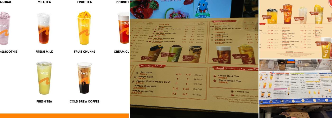 CoCo Fresh Tea & Juice Menu