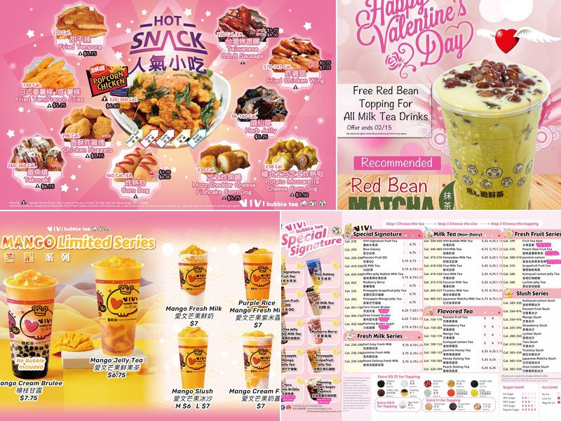ViVi Bubble Tea Menu
