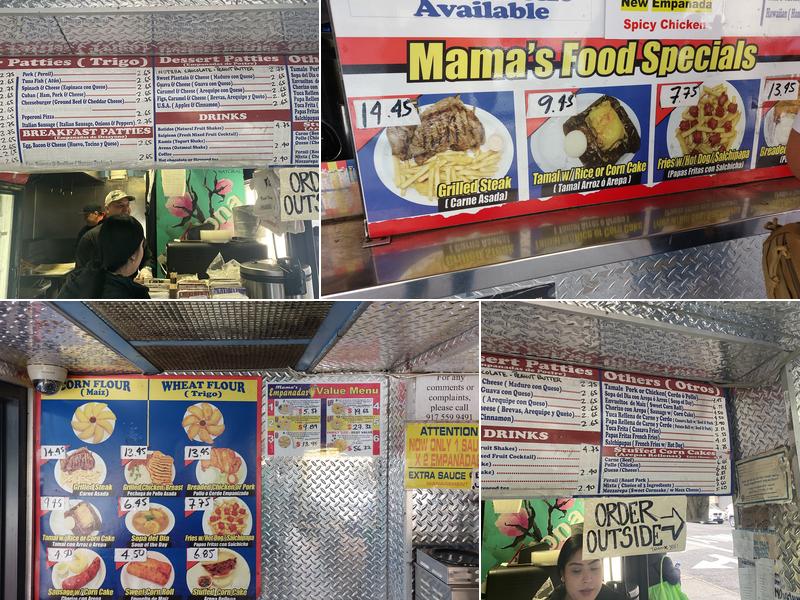 Mama's Empanadas Menu