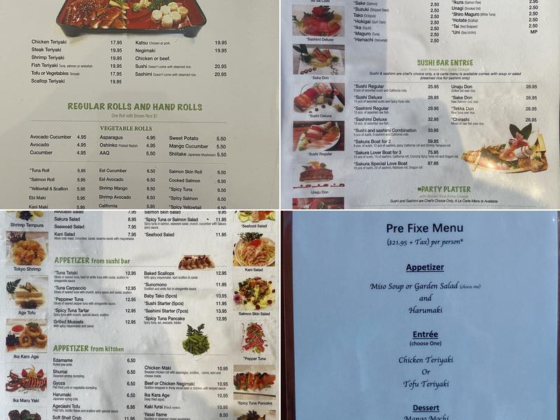 Sakura 6 Menu