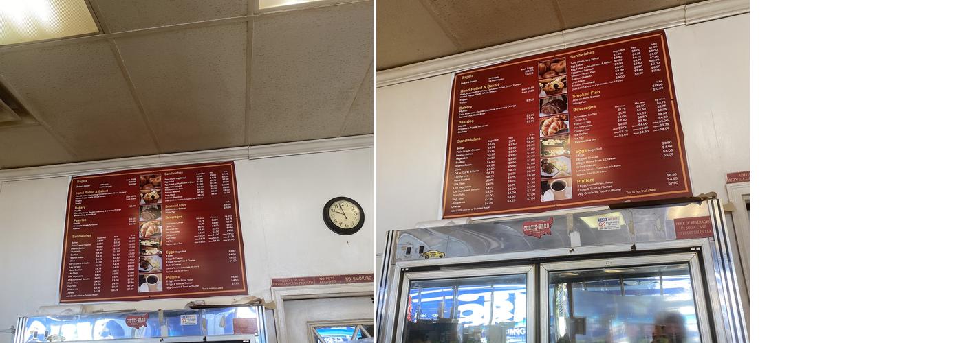 Bagelette Menu