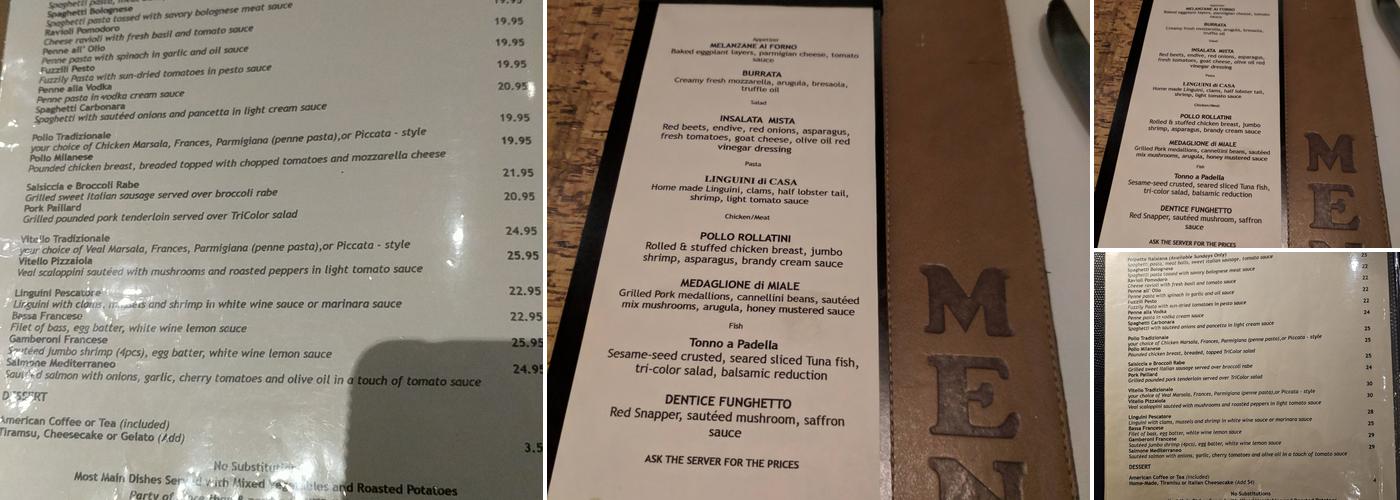 Cielo Menu