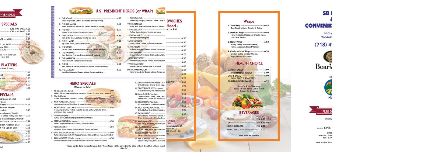 SB Deli & Convenience Menu
