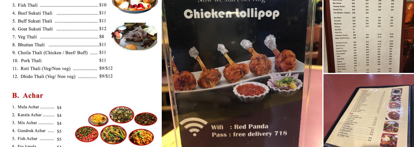 Red Panda Menu