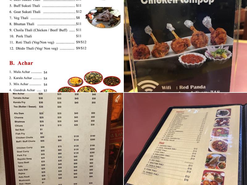 Red Panda Menu