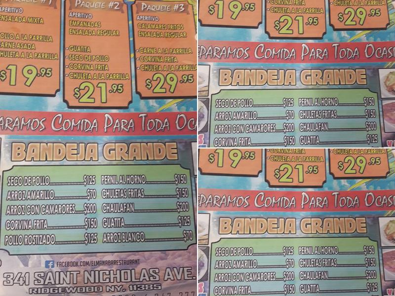 El Manaba Menu
