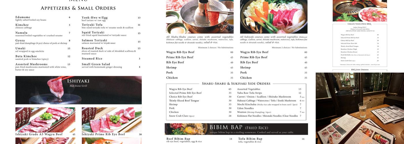 Shabu-Tatsu Menu
