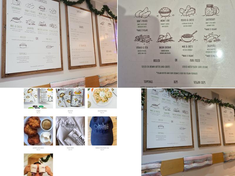 Baba's Pierogies Menu