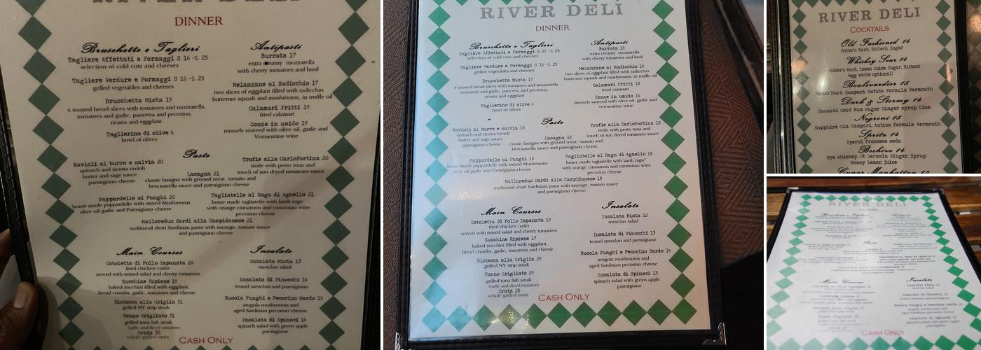 River Deli Menu