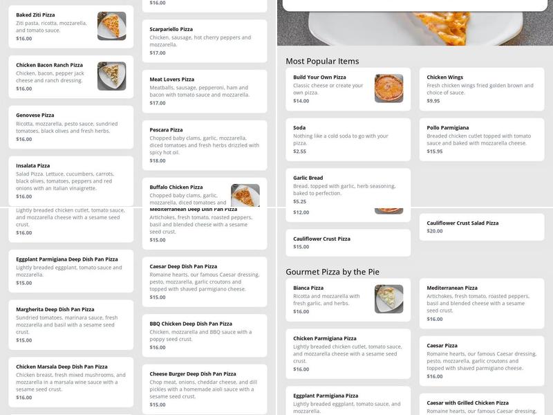 Romano's Pasta, Pizza & Catering Menu