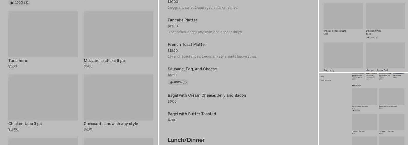 107 Deli & Grocery Menu