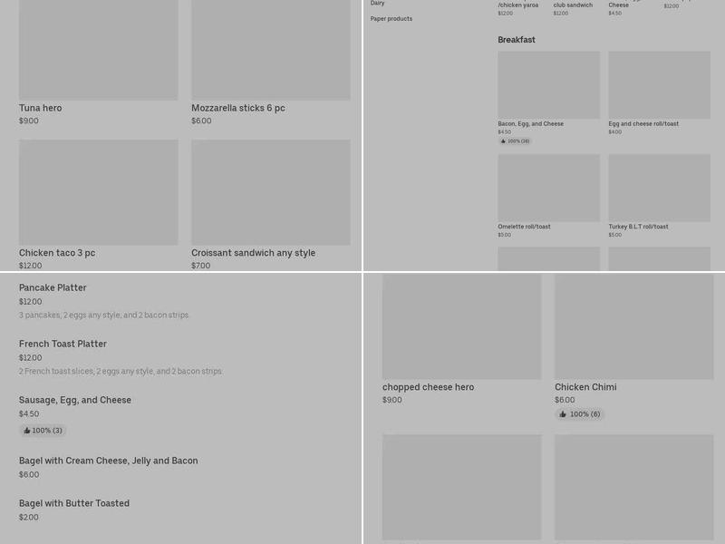 107 Deli & Grocery Menu