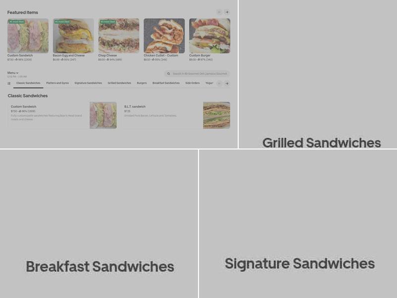 89 Gourmet Deli Menu