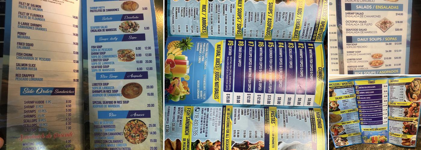 Brisas del Mar Queens Menu