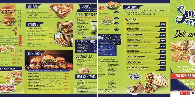 Smilen Brothers Menu