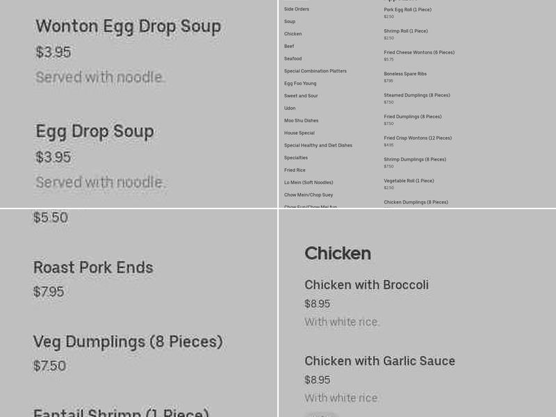 Long River Menu
