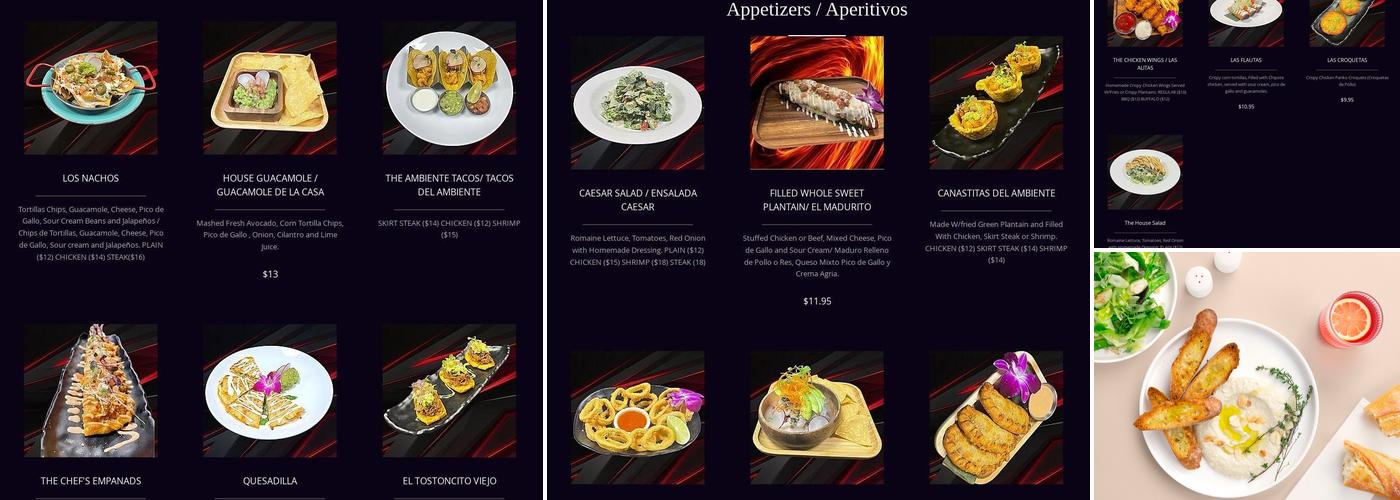 El Ambiente Menu