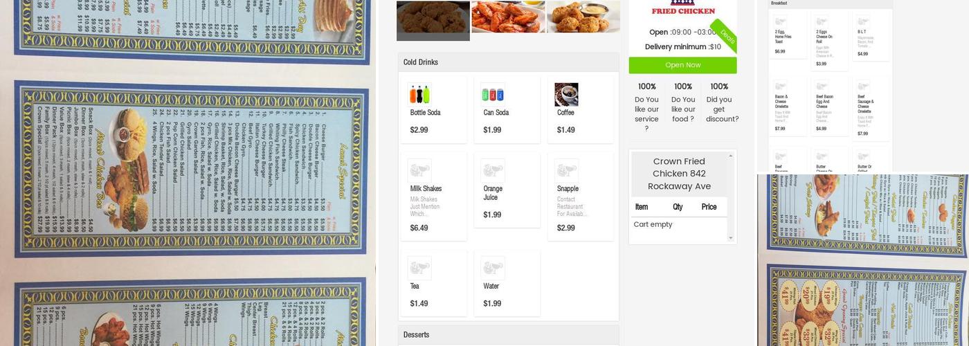 Crown Fried Chicken Rockaway Ave Menu