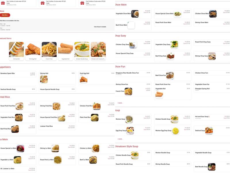 Chopsticks Menu
