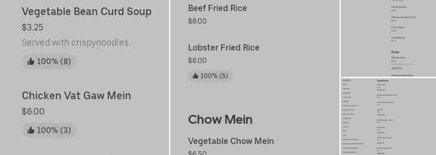 Lucky Chen Menu