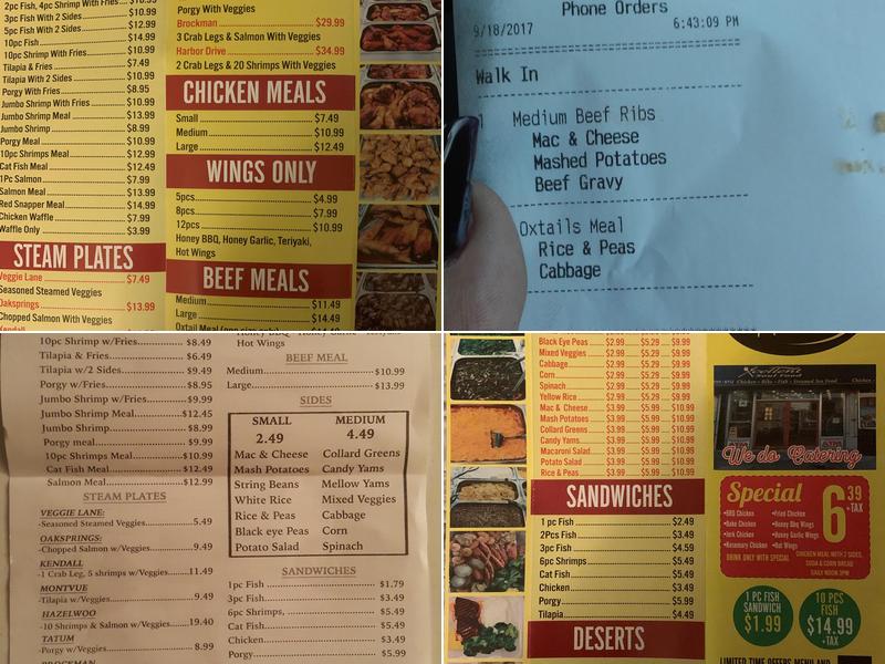 Xcellent Soul Food Menu