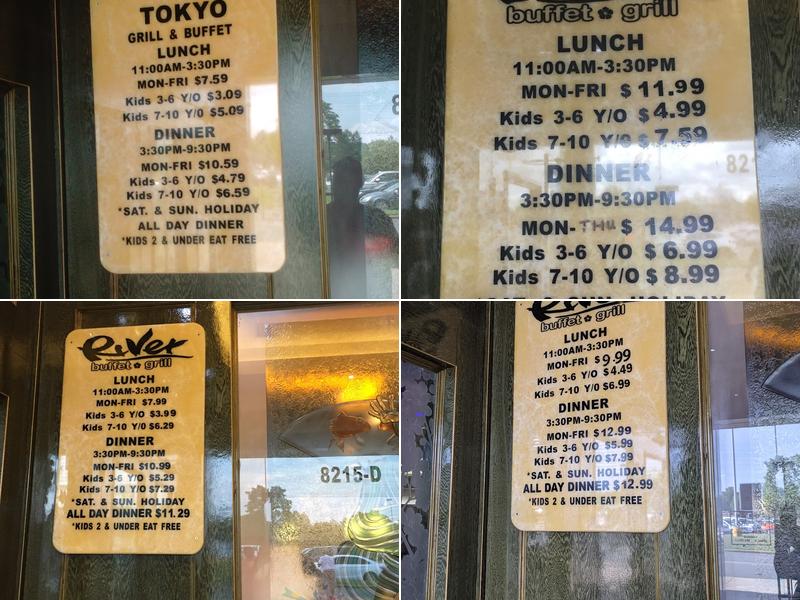 River buffet grill Menu