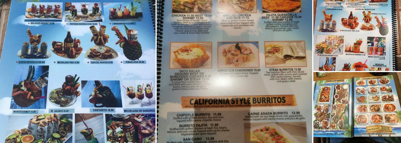 Mariscos Nayarit Menu